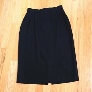 Vintage Michelle Stuart women's Black wool pencil skirt